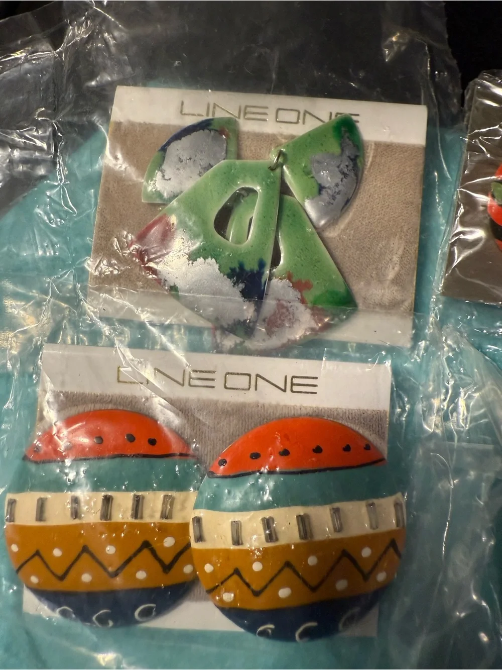 Line One Women’s Colorful Patterned Earrings- Multicolor- lot of 6 - Picture 4 of 6
